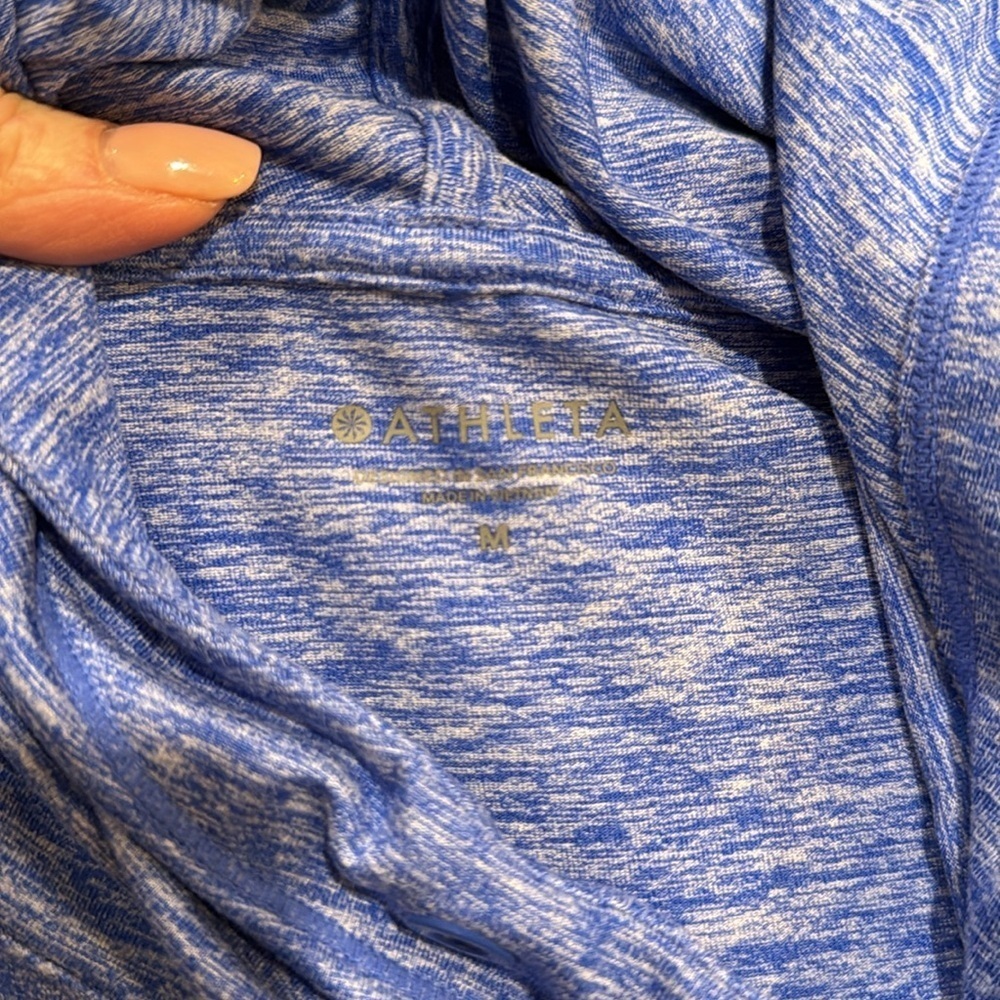 Athleta Uptempo Blue Marled Pullover Hoodie - Picture 4 of 8